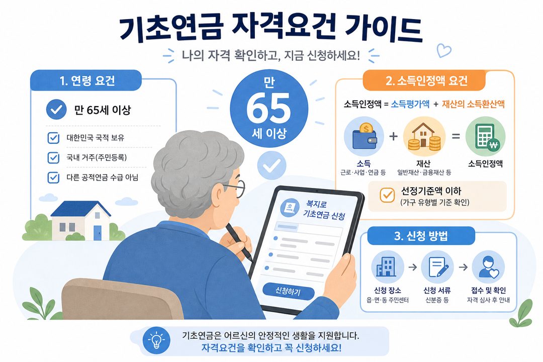 기초연금 수급자격 확인과 복지로 신청 안내 이미지