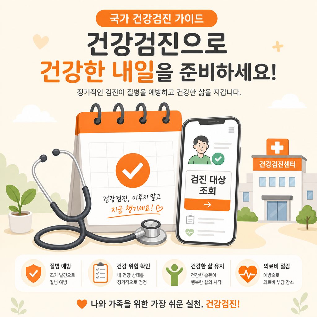 국가건강검진 대상 조회하고 검진기관 예약하는 방법 안내 이미지