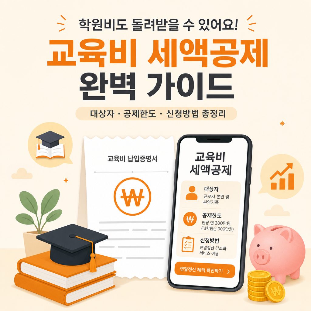 학원비 교육비 세액공제 연말정산 안내 이미지