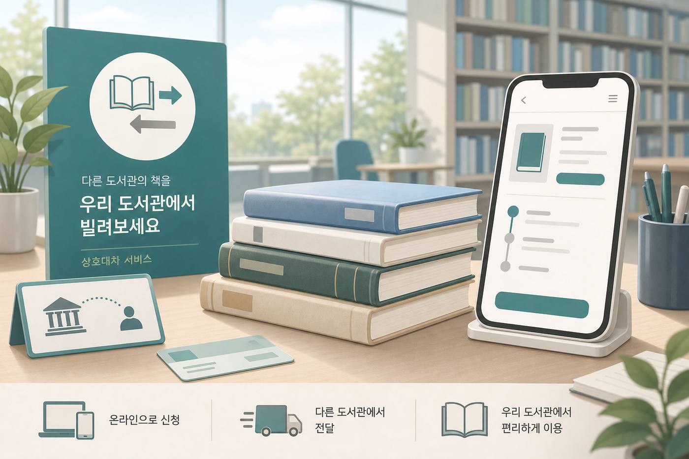 도서관 상호대차로 책 예약하고 수령하는 방법 안내 이미지