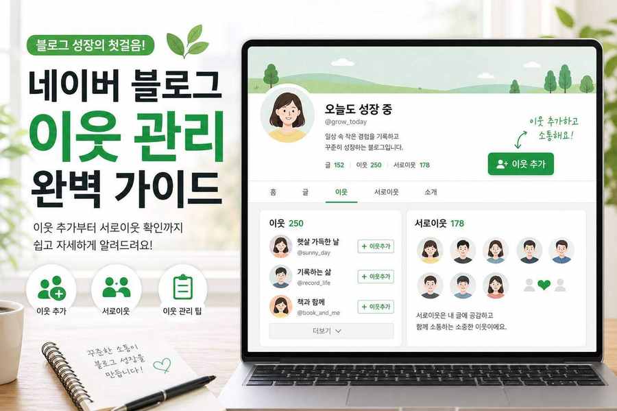 네이버 블로그 이웃 추가와 관리 안내 이미지