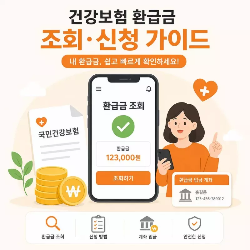 건강보험 환급금 조회하고 신청하는 방법 안내 이미지