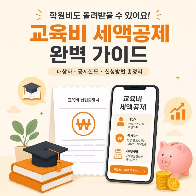 학원비 교육비 세액공제 연말정산 안내 이미지
