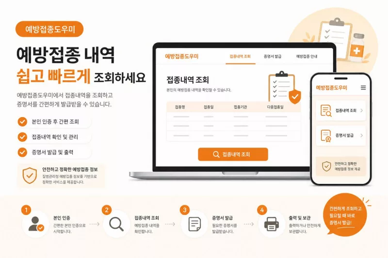 예방접종 기록 조회와 증명서 발급 예방접종도우미 안내