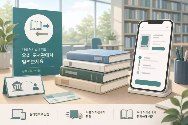 도서관 상호대차로 책 예약하고 수령하는 방법 안내 이미지