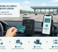 하이패스 카드 등록과 충전 방법을 안내하는 이미지