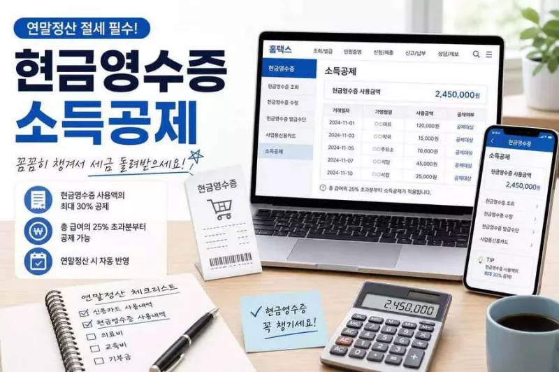 현금영수증 소득공제 조회와 한도 확인 안내 이미지