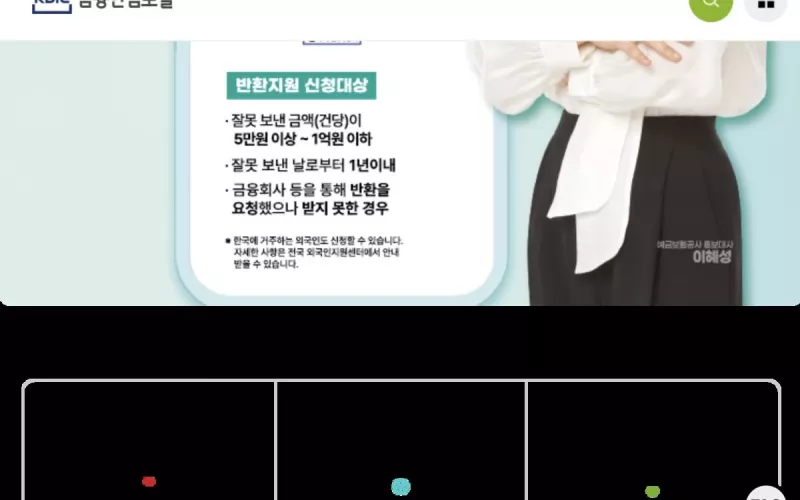 착오송금 반환지원 신청대상 5만원~1억원 1년 이내 금융안심포털
