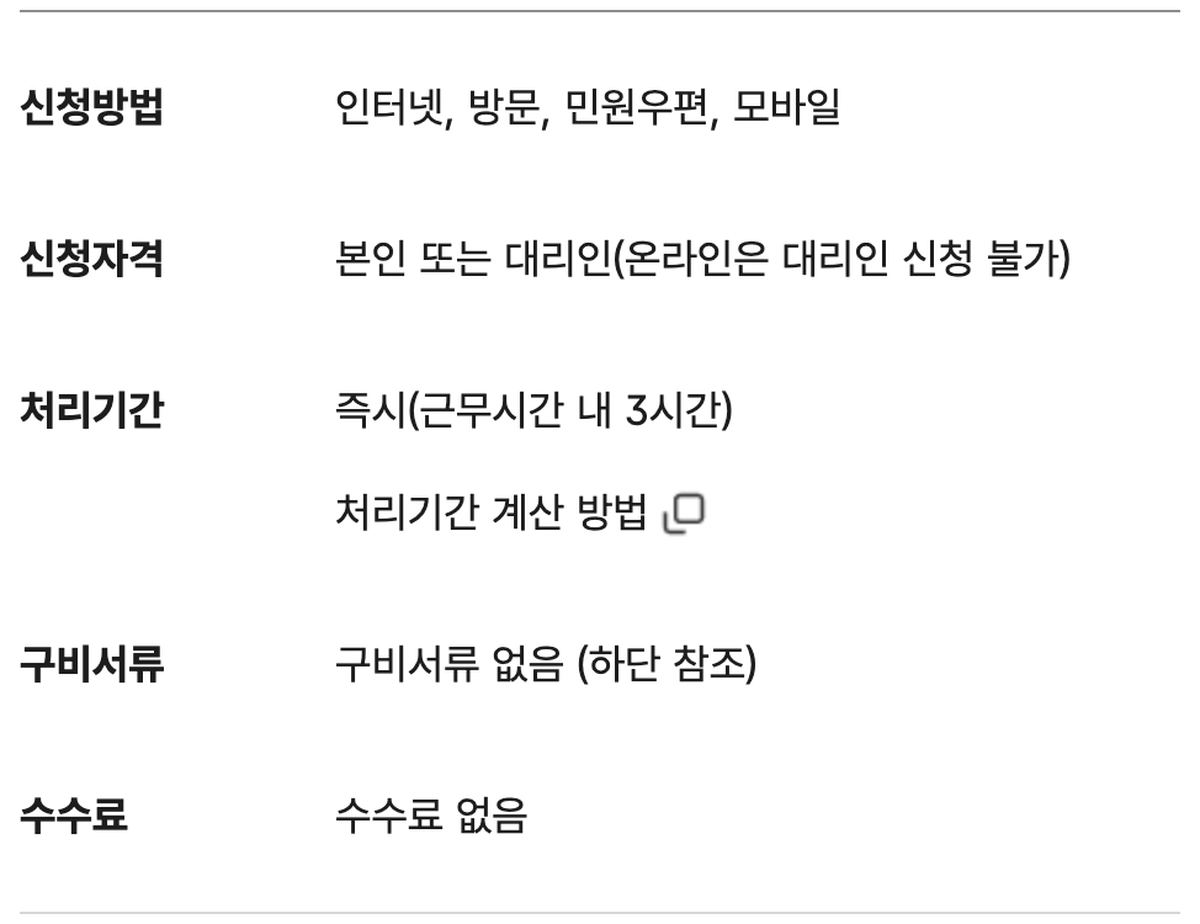 정부24 표준재무제표증명 수수료 없음 온라인 대리 불가 처리기간