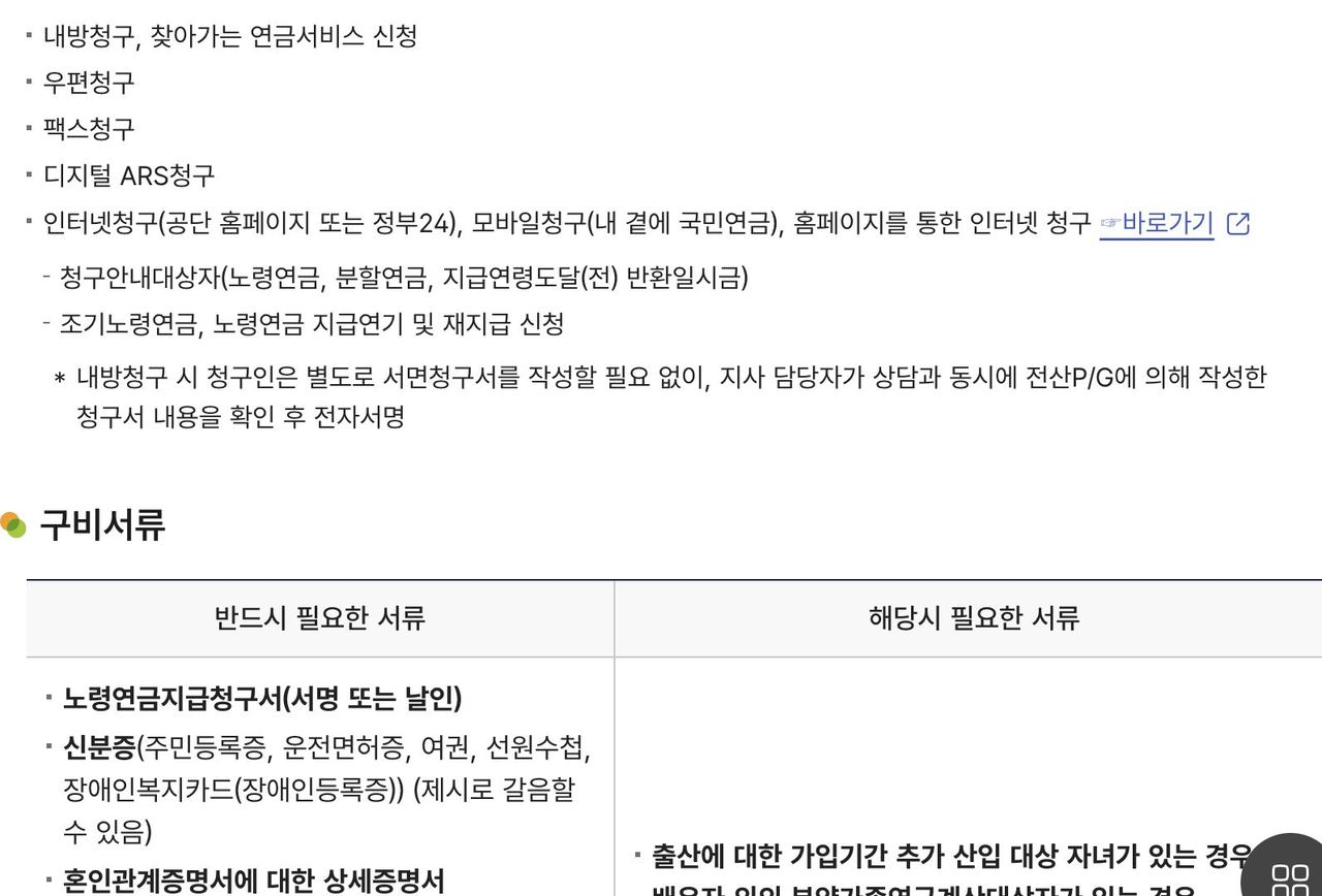 노령연금·조기노령연금 청구방법 인터넷 지사 안내