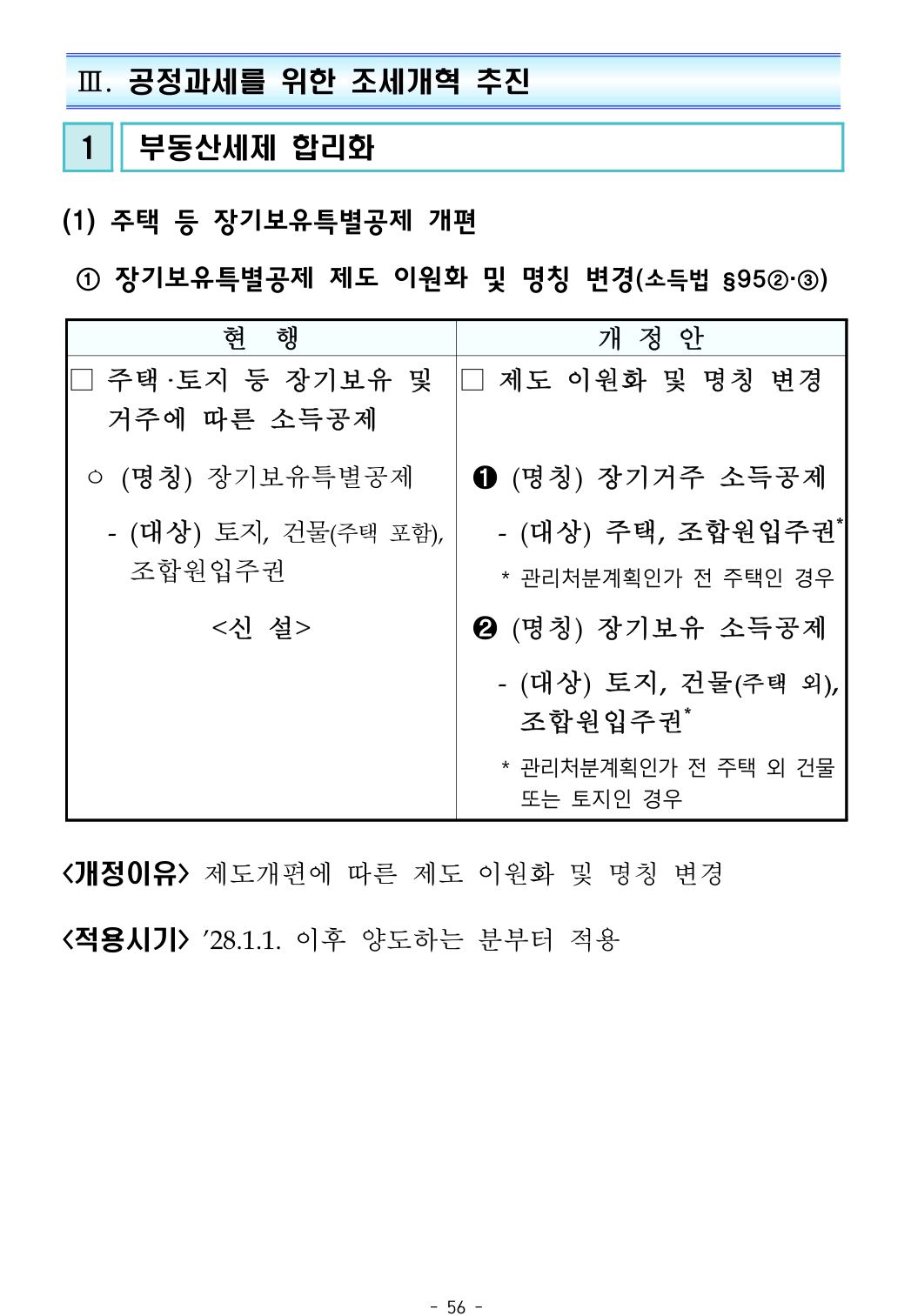 2026 세제개편안 장기보유특별공제 제도 이원화 및 명칭 변경 상세본