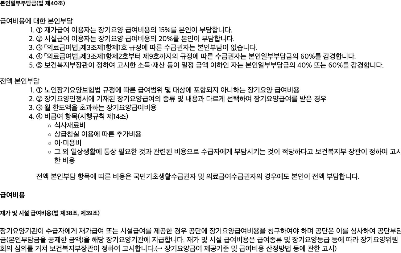 장기요양 본인일부부담금 재가 15퍼센트 시설 20퍼센트와 감경 기준 안내