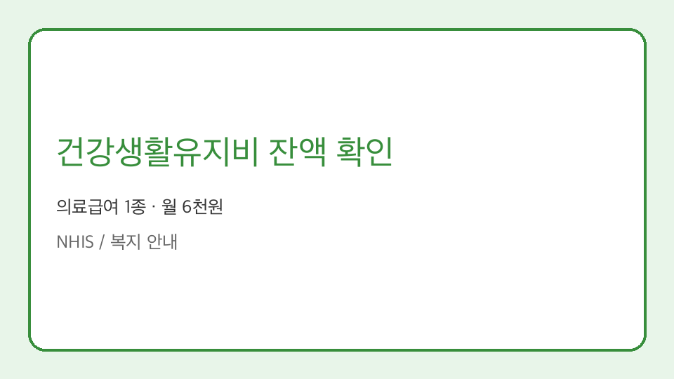 건강생활유지비 잔액 확인