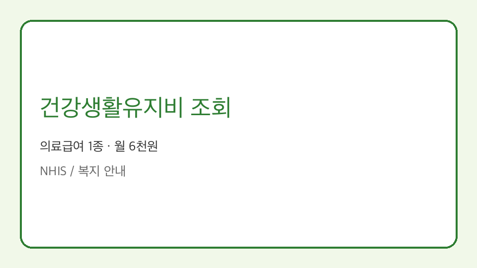 건강생활유지비 조회 안내