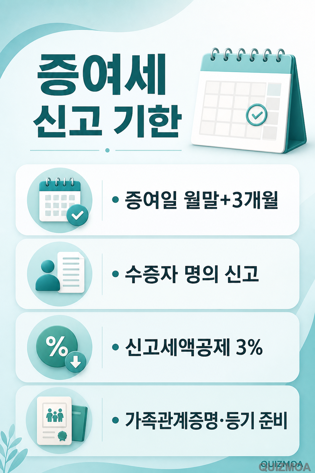 증여세 신고 3개월 기한과 신고세액공제 3% 챙기는 절차 카드