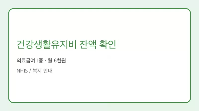 건강생활유지비 잔액 확인