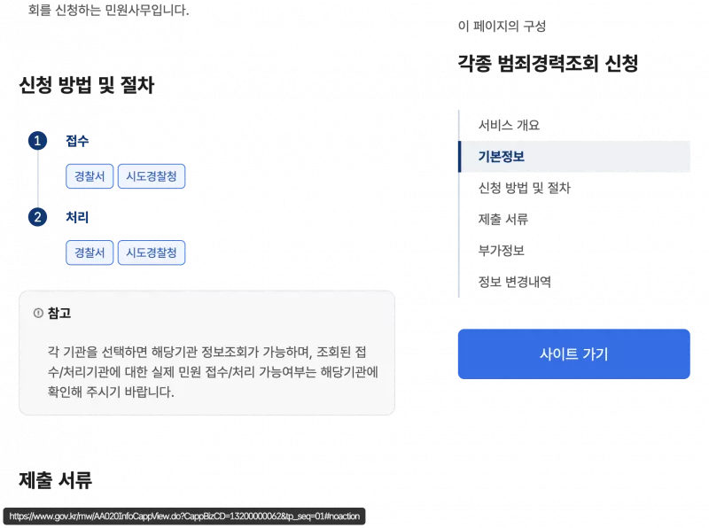 정부24 범죄경력조회 신청 방법 및 절차와 경찰서·시도경찰청 접수 안내