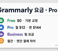 Grammarly Free Pro Business 월 12달러 연 144달러