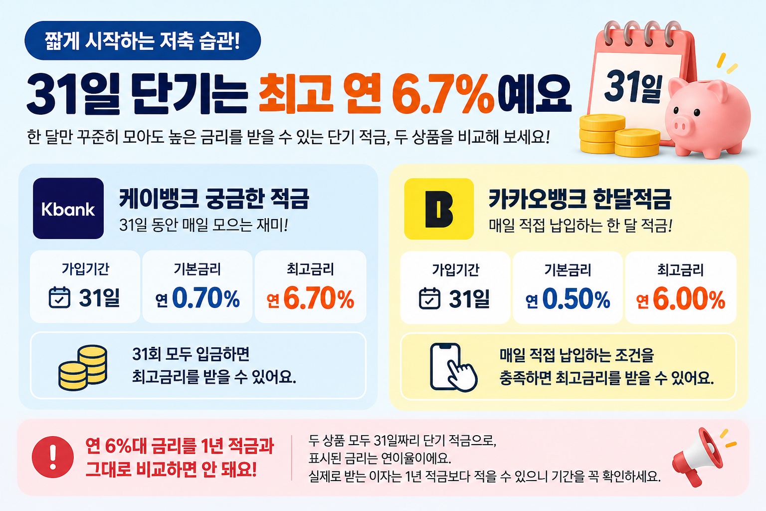 적금 추천 단기 31일