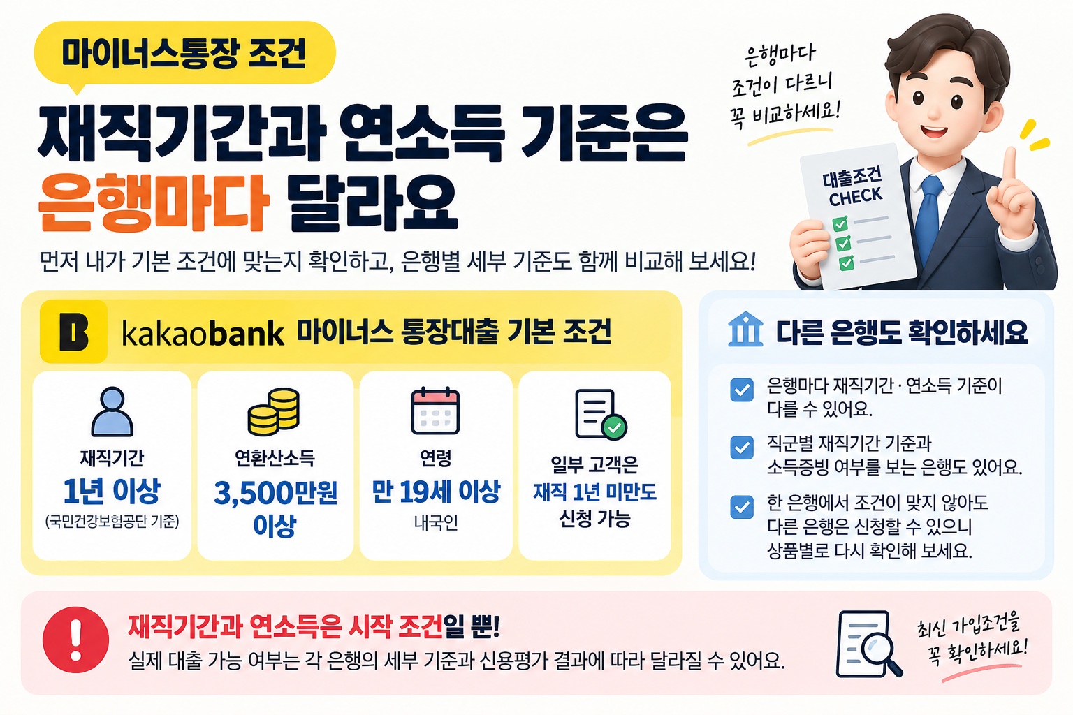 마이너스 통장 재직기간