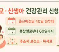 산모 신생아 건강관리 출산예정일 40일 전부터 출산일 60일까지 신청기한