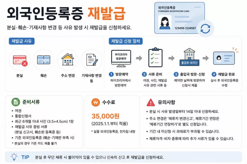 외국인 등록증 재발급 방법