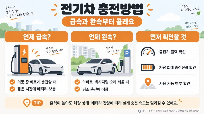 전기차 충전 방법 급속 완속